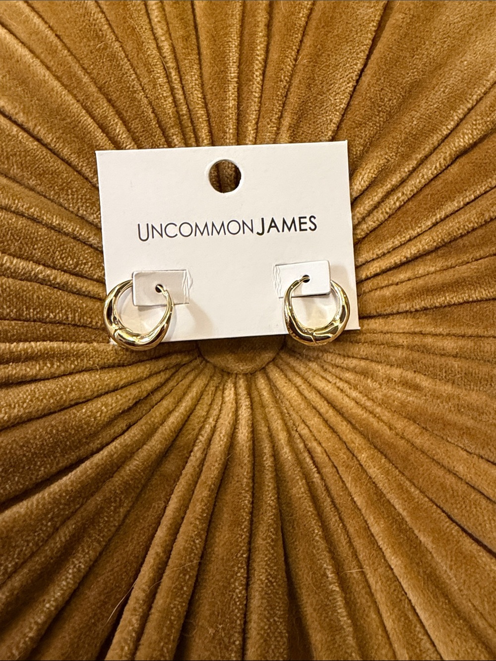 NWT Uncommon James Polished Gold Rope Twist small hoop Earrings